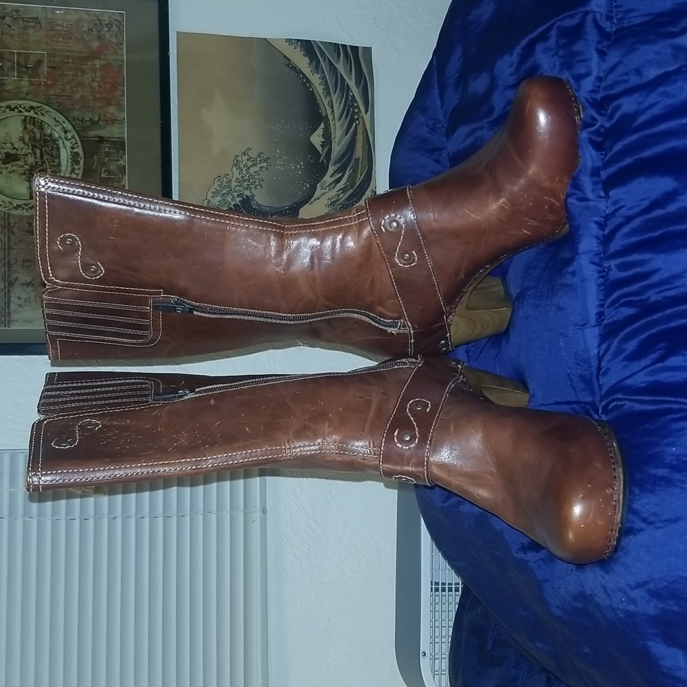 Dansko Rylan Heeled Leather Harness Boots Women's 41 (10.5-11) Distressed